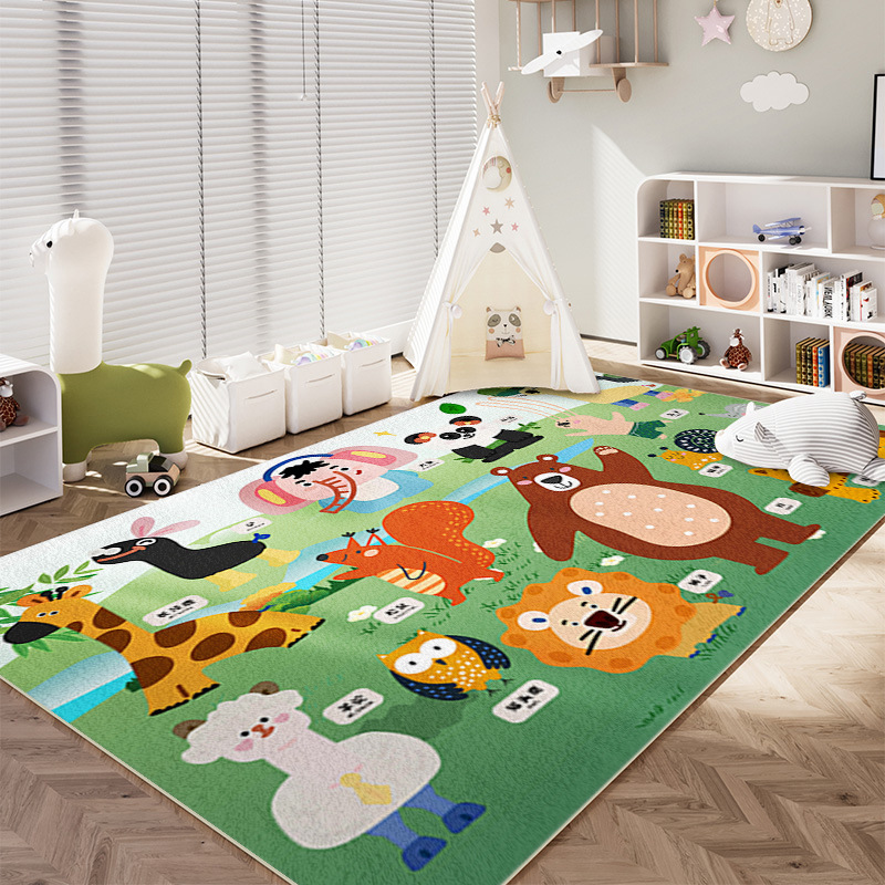 Game Crystal Velvet Carpet City Traffic Road Parking Lot Mat Baby Crawling Mat Floor Puzzle Washable