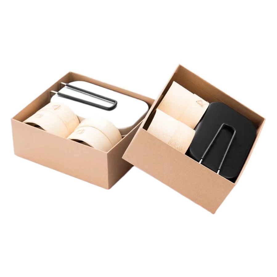 Camping al aire libre vajilla aluminio almuerzo caja portátil plegable japonés cuadrado almuerzo caja de almuerzo logotipo personalizado