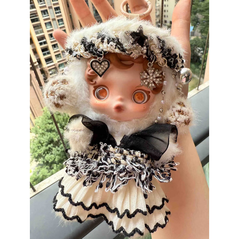 sp光织园SKULLPANDA冬日乐章系列搪胶毛绒公仔娃衣套装娃娃衣服|undefined
