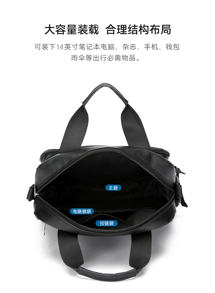 The new 2024 high-end briefcase, a simple men's large-capacity casual sports single-shoulder bag, is water-resistant for cross-border use undefined