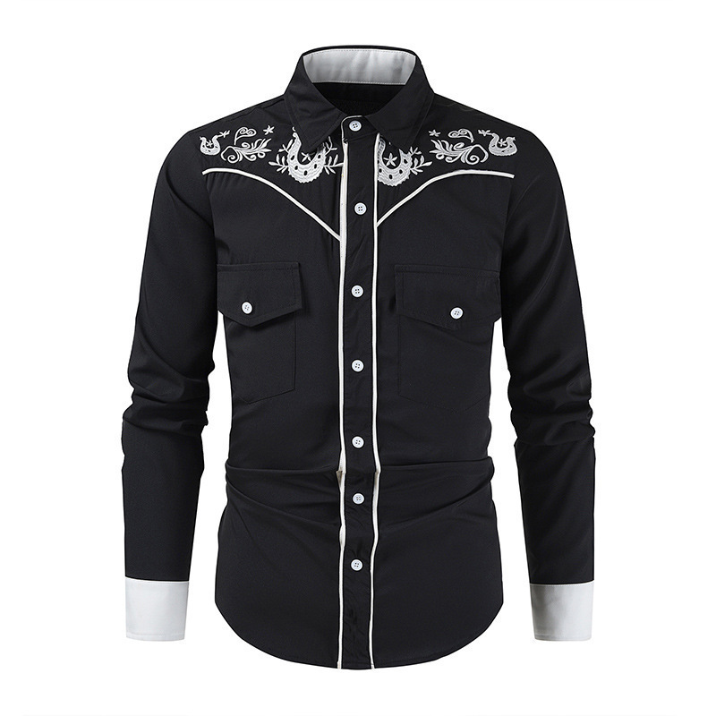 2025 Cross-Border Supply Fashion Embroidered Shirts Embroidered Shirts with Embroidery 2025 Cross-Border Supply Fashion Embroidered Shirts Embroidered Shirts with Embroidery