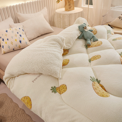 Snowflake velvet lamb velvet warm printed winter quilt core home dormitory milk velvet single and double spring and autumn quilt