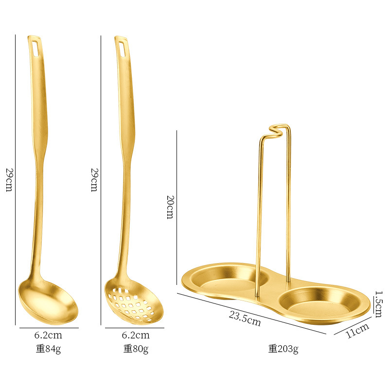 황금 수프 쉘 홀더 + 스푼