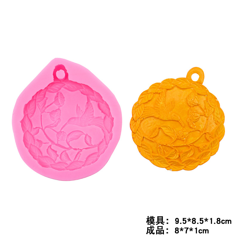 Estilo chino tridimensional con agujero Urraca y flor fondant pastel molde arcilla yeso coche colgante decoración molde