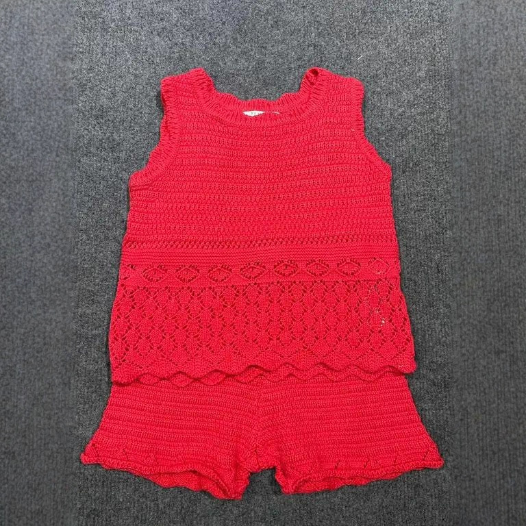 法国原单女童纯色针织镂空背心女夏季洋气穿搭上衣无袖