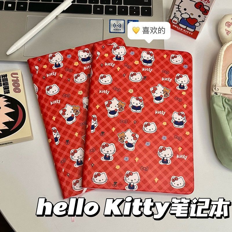 A5可爱凯蒂猫系列硬壳皮质笔记本kitty猫学生记事日记本彩页手账|undefined