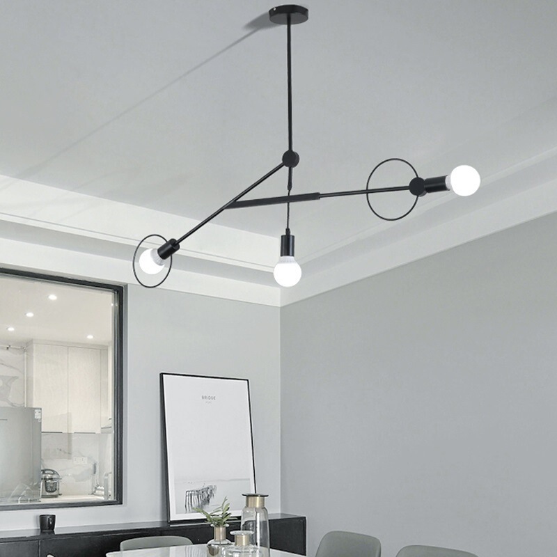 Linear Art Pendant Light Modern Minimalist Study Creative Dining Room Pendant Light Geometric Bedroom Nordic Style Large Size