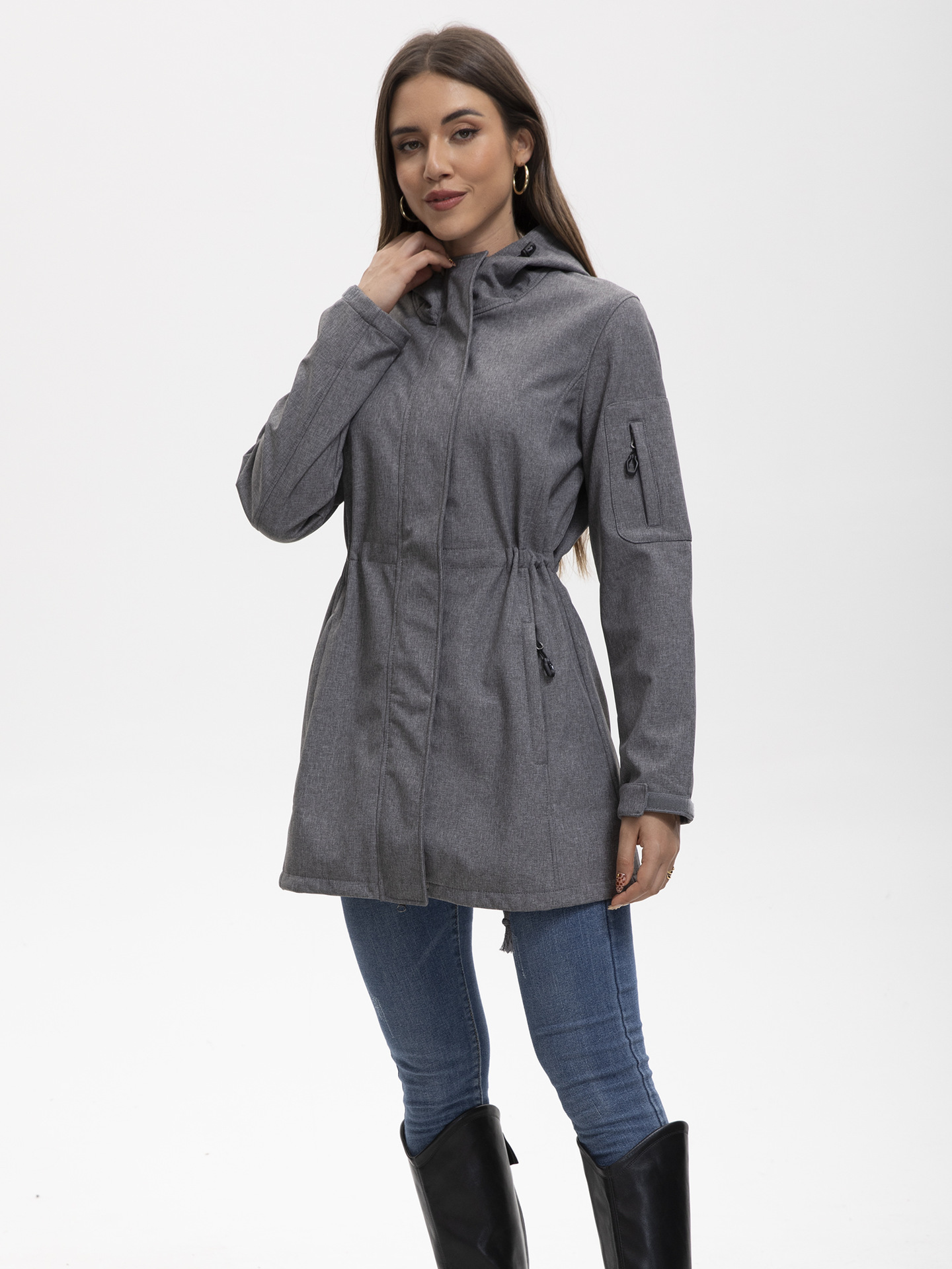 Europa y los Estados Unidos nuevos bolsillos encapuchados vestir de asalto damas de otoño y invierno chaqueta de terciopelo Amazon tamaño europeo ropa de mujer transfronteriza