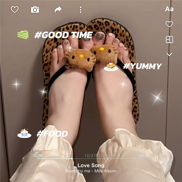 Spicy leopard print kt flip-flops new upgraded model