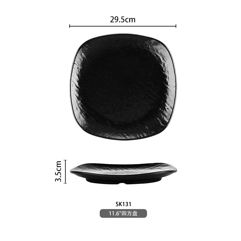 Vajilla de melamina olla caliente plato negro comercial plato restaurante japonés plástico esmerilado tazón ramen tazón picante arroz caliente image 33