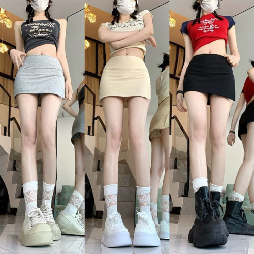 Ladies' Summer Short Skirt with High Waist, Casual Sporty A-Line Skirt for Petite Women, Cheeky Style, Bodycon Skirt with Anti-Bleeding Design