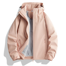 simboo信步加绒外套风衣男女冲锋衣单层秋冬防风保暖户外夹克