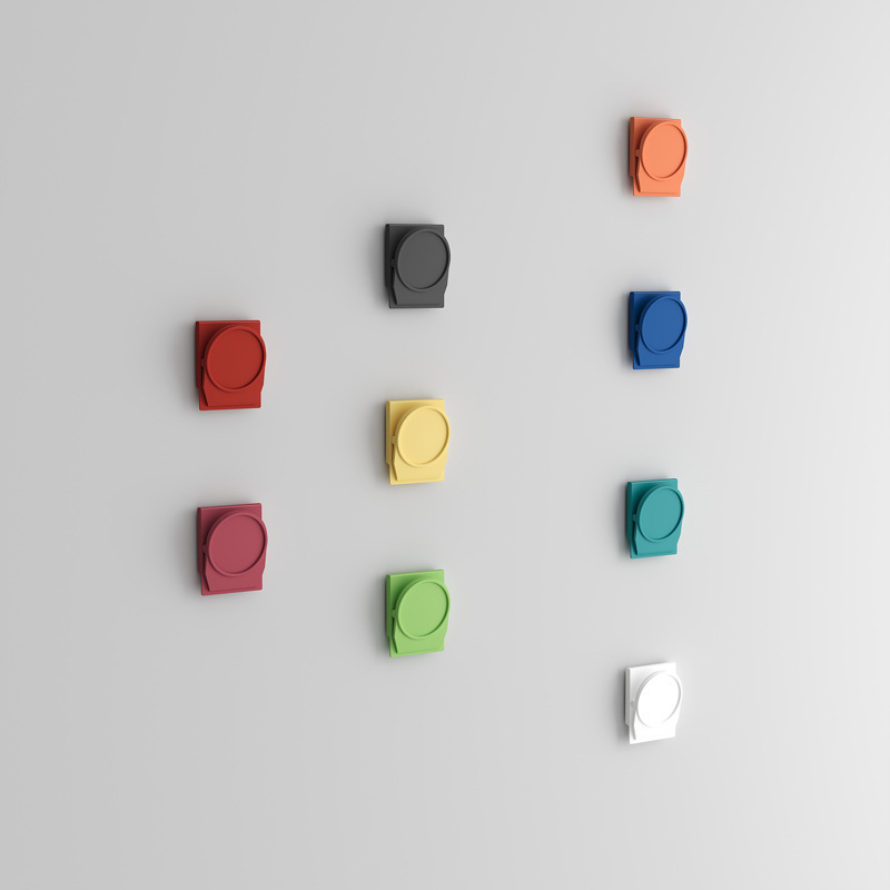 Tablero de agujero redondo de hierro forjado, gancho, caja de almacenamiento de canasta de red, estante de succión magnética, clip de color, almacenamiento de escritorio