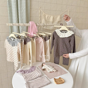 2025 New Autum Home Wear Two-Piece Set 88053 Girls Fashionable Western Suit Comfortable Pajamas for Small and Medium-Sized Children