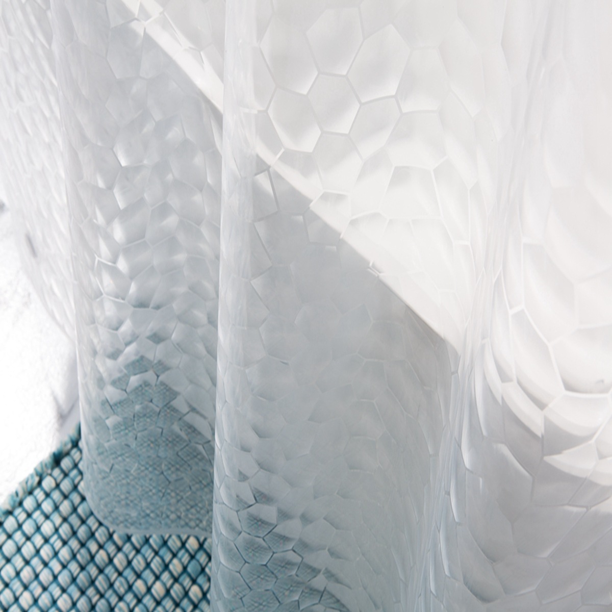 跨境货源EVA水立方浴帘防水