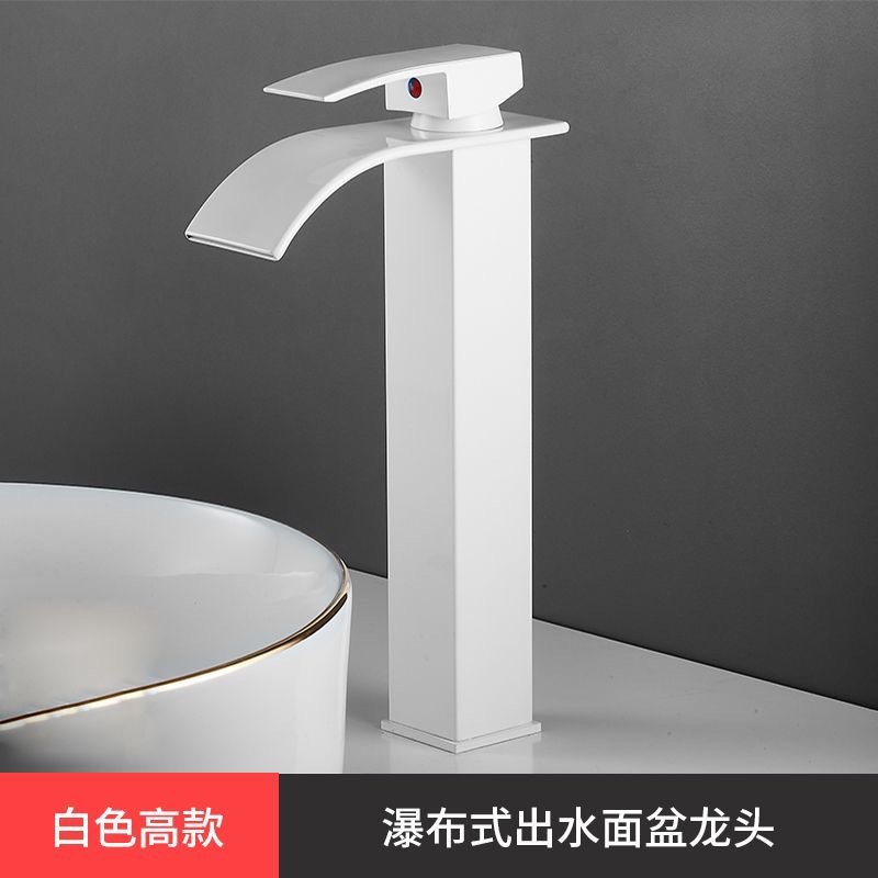 Fábrica directa de cobre baño cascada grifo lavabo grifo europeo boca ancha grifo caliente y frío