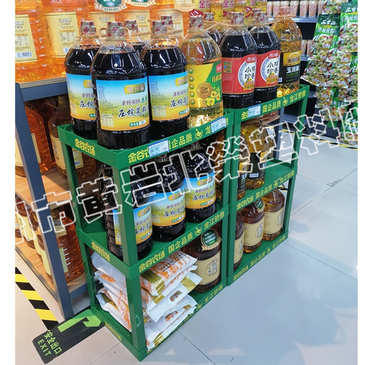 三层48*35商超食用油米面粮油酱大豆油饮料塑料展示架货架陈列架
