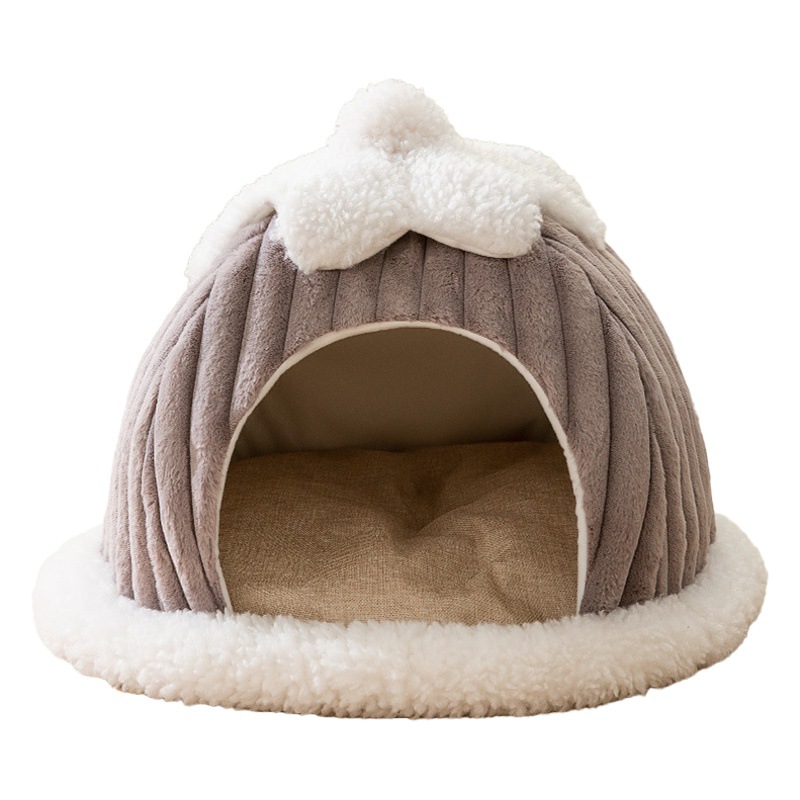Otoño e Invierno gato Ártico nieve casa Nido de gato caliente engrosada Calabaza Nido perro cerrado a prueba de viento Casa de Mascotas nido