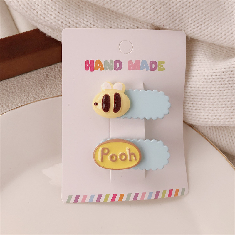 Caricatura serie de abrazaderas de abejas adorables tarjeta de miel de niña clip de corazón BB lateral clip de cabello fruncado clip de cabello tocado