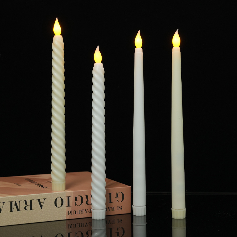 クロスボーダー LED ストリップキャンドルライトスパイラルフレームヘッドリモコン付き電子キャンドルロマンチックな西洋レストラン装飾キャンドル