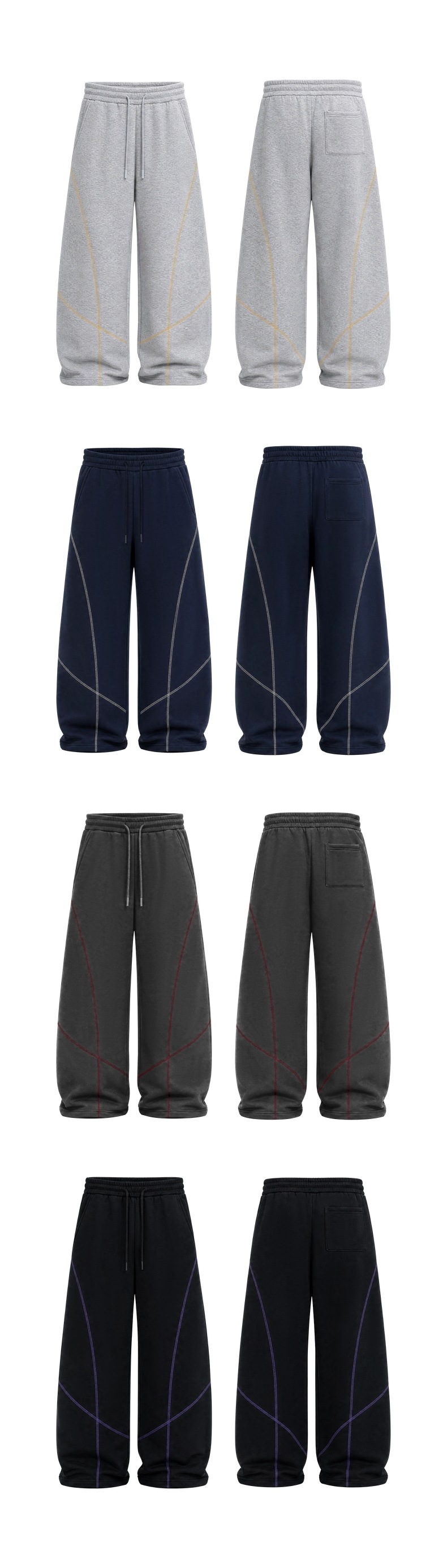 Inflation Fleece Color-Block 325g Straight-Leg Sweatpants