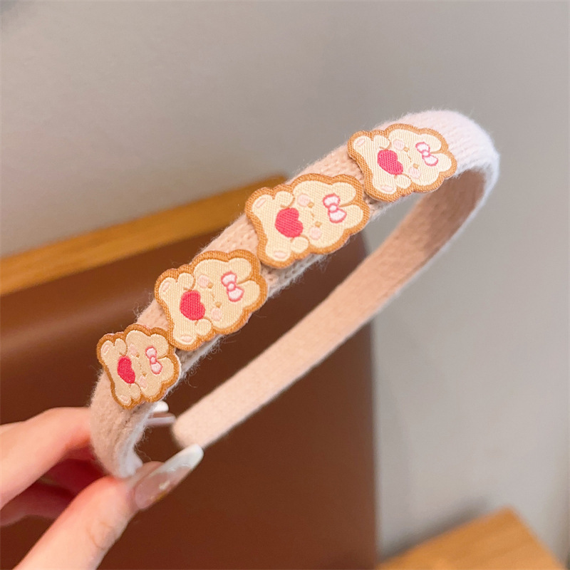 Diadema para niños bebé femenino no apriete horquilla de dibujos animados pelo presionando tocado Paquete de cabello de niña de punto diadema de ala ancha