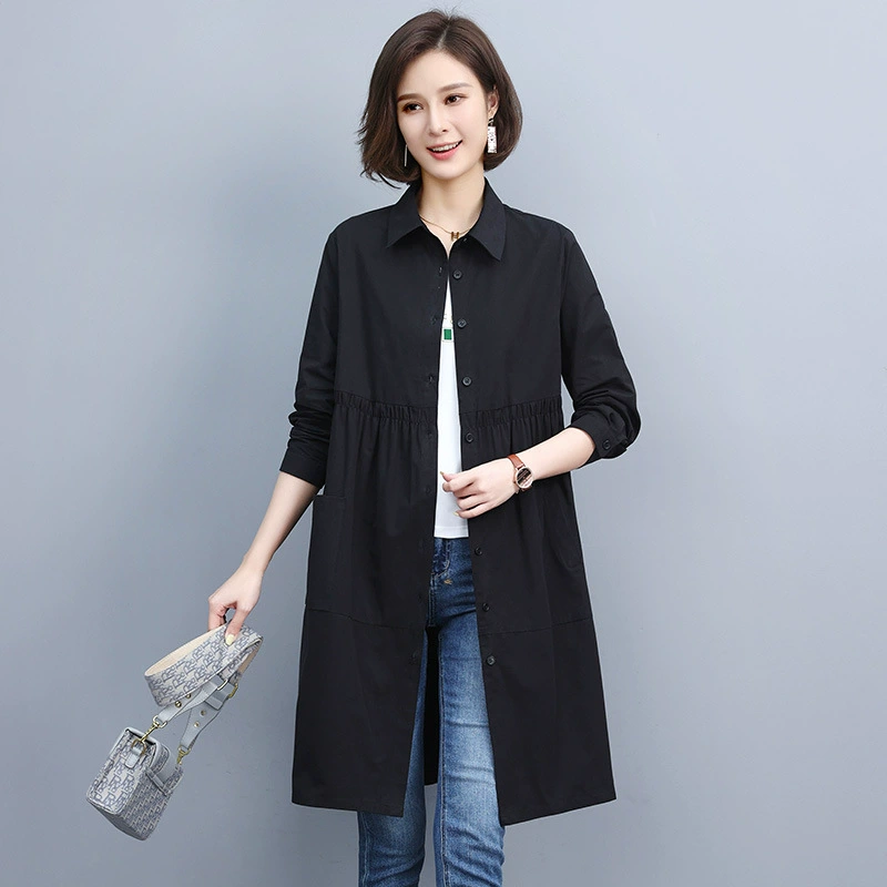 Хаки длинный trench coat, куртка, осень, средняя длина, коллекция 2023 года, свободный крой, для подростков