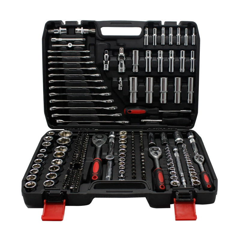 Tool Set — Multi‑Piece Socket & Ratchet Kit, chrome finish, 37–216 pcs options