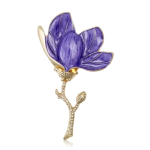 Korean New Alloy Enamel Magnolia Brooch Fresh All-match Women's Suit Shirt Corsage Jewelry Pin