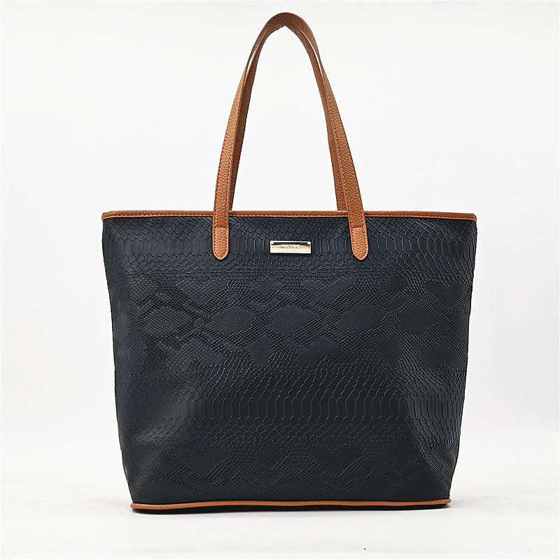 Foreign Trade Export European and American Fashion Retro Snake Pattern Large-Capacity Shoulder Bag Handheld Tote Bag Printed Commuter Armpit Bag