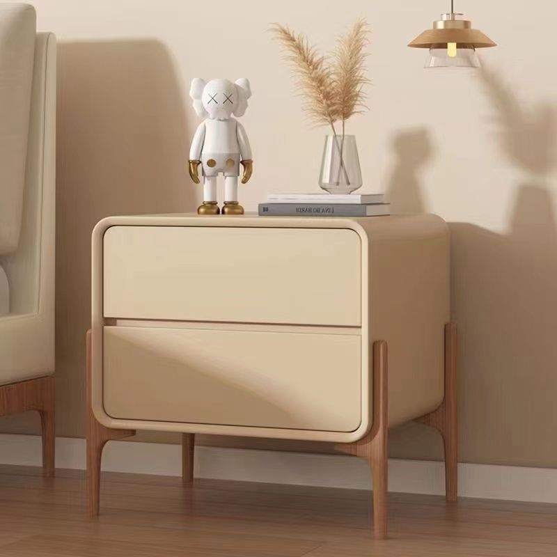 Mesita de noche de instalación gratuita, dormitorio, hogar, lujo ligero, minimalista, multifuncional, armario de noche para el hogar, fábrica de armario de almacenamiento de estilo crema