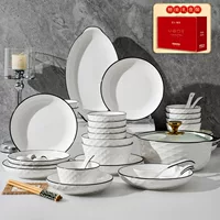 Diamond non-slip ceramic tableware, set, light luxury style, Birthday gift