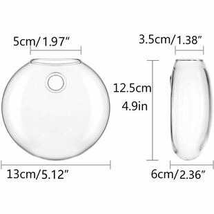 Creative wall hanging glass vase flat cake vase 2 Pack 4 pack hydroponic plant vase home wall vase