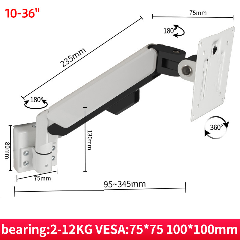 Pantalla 2 pantallas 3 pantallas Plataforma de mando Pantalla de riel guía Perfil de aluminio Presión de aire Pantalla horizontal y vertical Soporte de brazo de suspensión sin perforación
