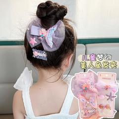 Girls' broken hairpins, children's hair accessories, summer mermaid princess forehead bangs clips, hairpin clips, hair accessories that do not hurt hair
