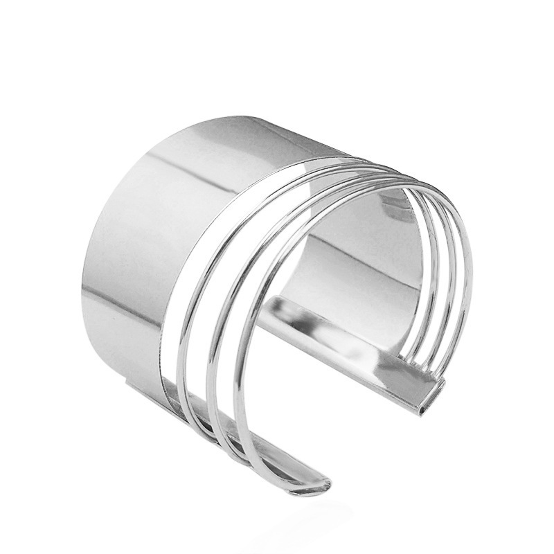 SKU-04-銀色三線鐵皮手鐲