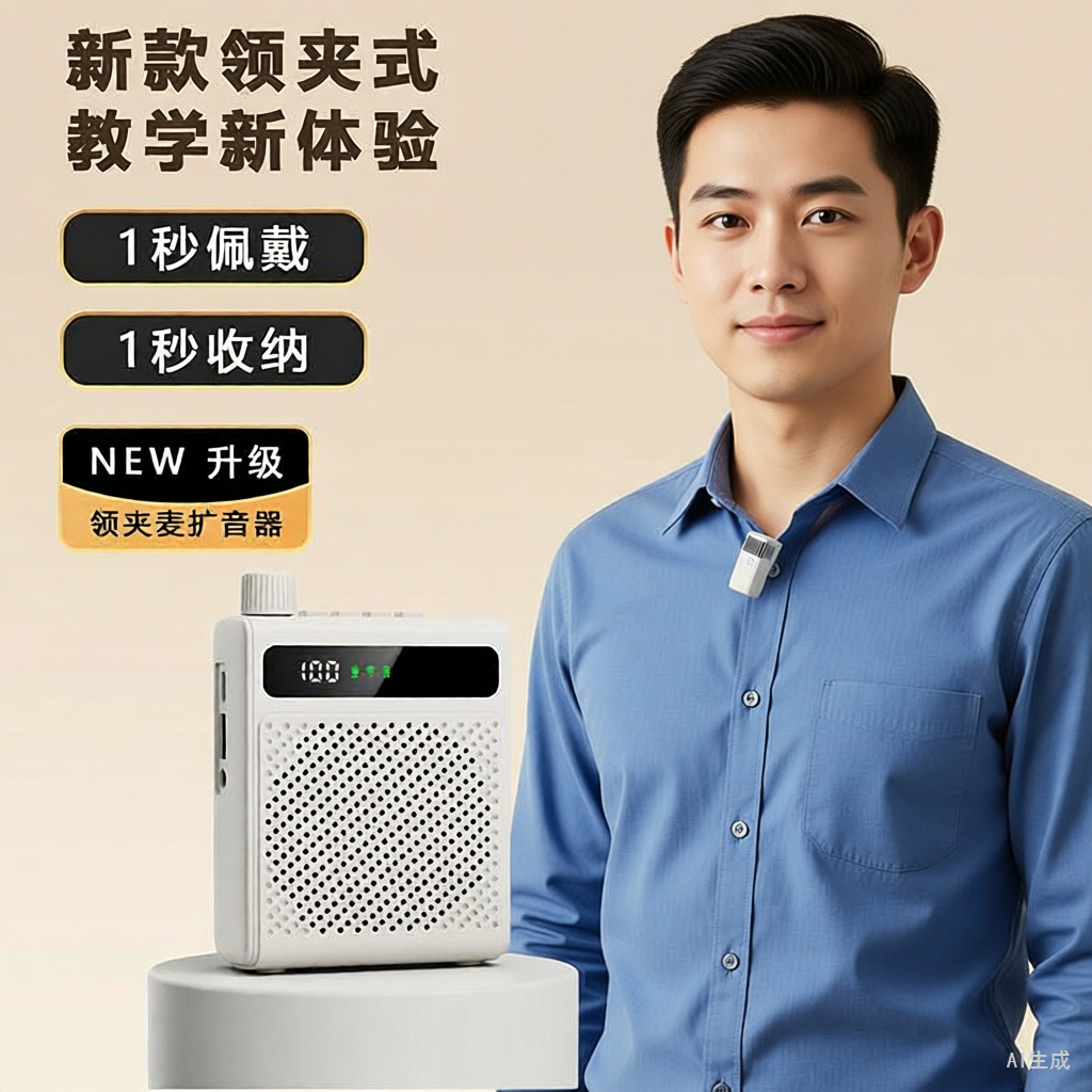 Cross-Border New Model Little Bee Wireless Lavalier Microphone Amplifier for Teachers and Tour Guides, High Volume for Outdoor Use