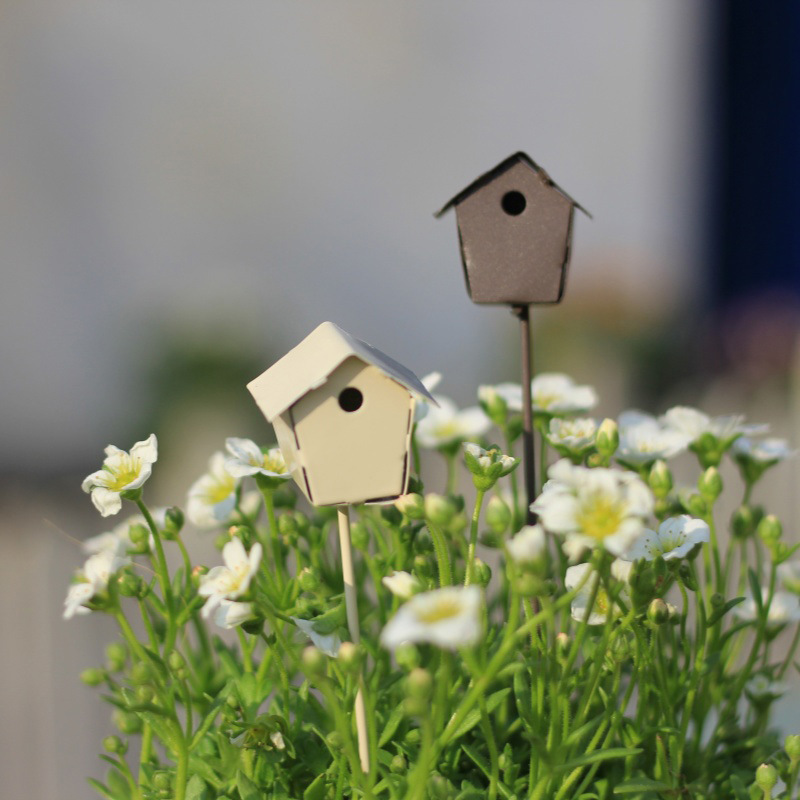 Wrought Iron Small House Flower Stand Garden Decoration Vintage Yard Ornament Succulent Micro-Landscape Metal Flower Pot Plant Wrought Iron Small House Flower Stand Garden Decoration Vintage Yard Ornament Succulent Micro-Landscape Metal Flower Pot Plant