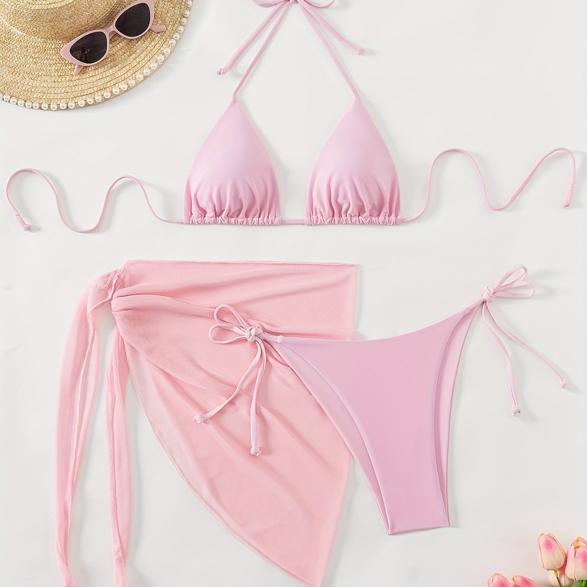 Vacation Style, Fresh and Simple Sun Protection Clothing Three-Piece Set