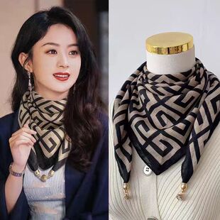 New 65.65 Magnetic Buckle Scarf Women's Square Scarf Winter Lazy Pendant Scarf Scarf Decorative Fashion All-match