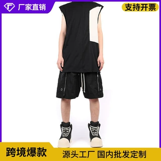 外贸2026暗黑RO风格抽绳多口袋工装短裤男小众休闲宽松直筒五分裤