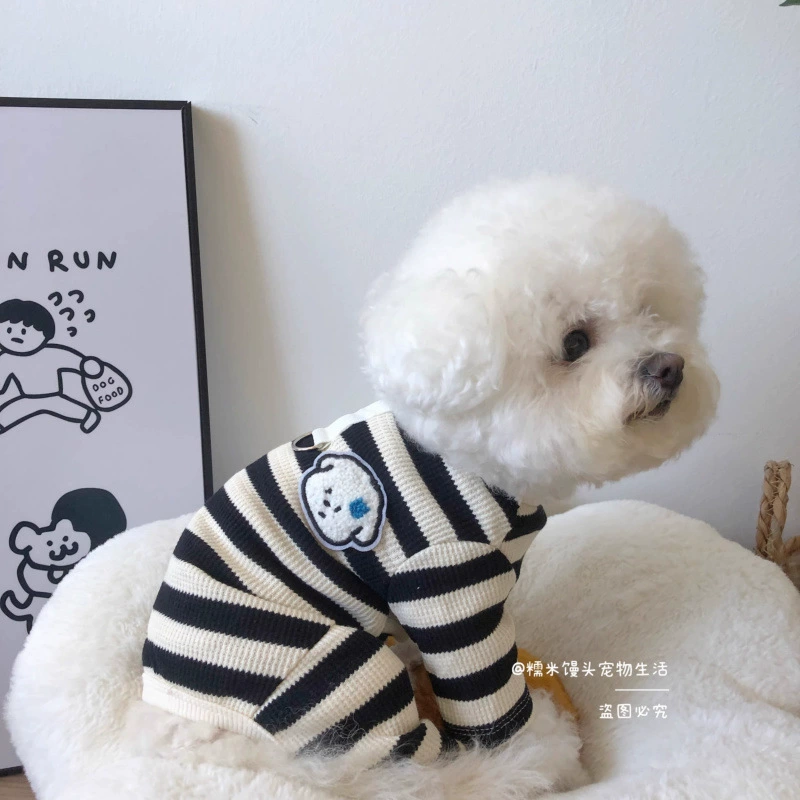 Ins Домашние животные осенью и зимой с тяговыми пряжками в полоску