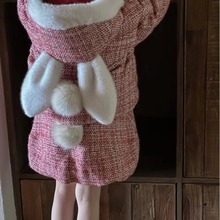 现货新年圣诞兔兔套装连衣裙羽绒服