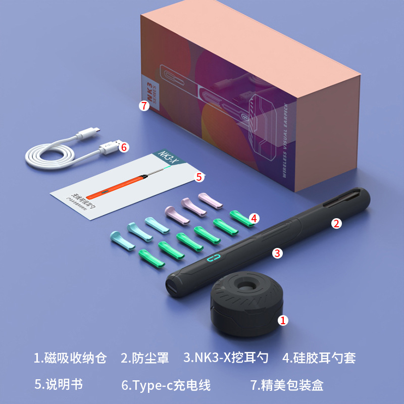 Venta al por mayor NK3-X para niños PRO visual oreja recoger endoscopio HD inalámbrico limpieza oreja recoger artefacto