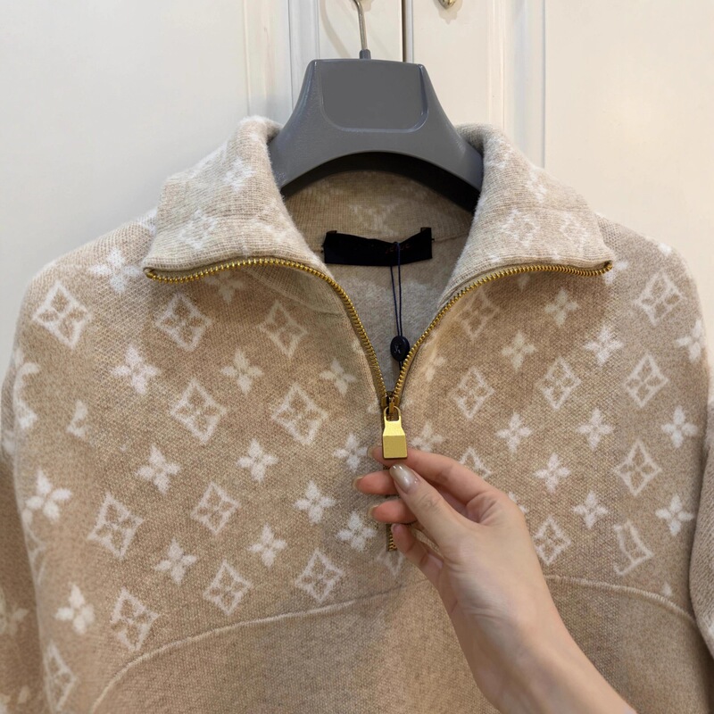 Non-market goods~Shenzhen Nanyou high-end women's European-style ski series jacquard pattern half-zip wool sweater Non-market goods~Shenzhen Nanyou high-end women's European-style ski series jacquard pattern half-zip wool sweater