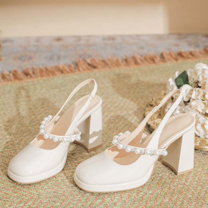 2026 Summer Rhinestone Strap High Heel Sandals for Women, Square Toe Chunky Heel Platform Shoes, Open Back Socialite High Heels 2026 Summer Rhinestone Strap High Heel Sandals for Women, Square Toe Chunky Heel Platform Shoes, Open Back Socialite High Heels