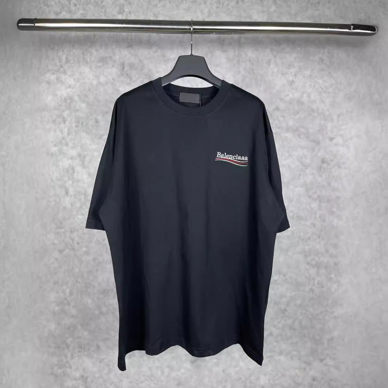 Correct Version of High Quality B's 25Ss Classic Coke Embroidered Logo Short-Sleeved T-Shirt Loose for Men and Women