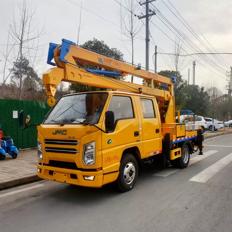 江铃13.5米折臂高空作业车 双排座 360度全电动操作 厂家直销