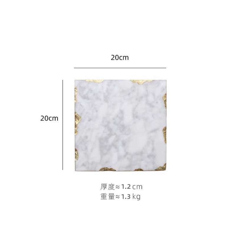 Nordicins verde mármol natural Phnom Penh bandeja cosmética almacenamiento props de disparo decoración de blando para el hogar