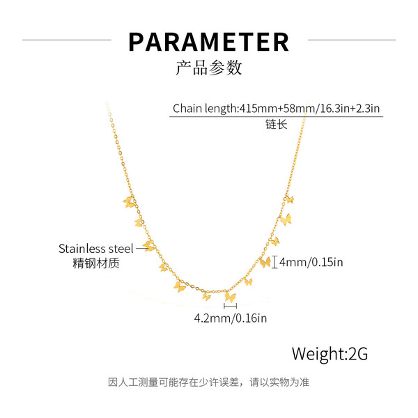 OPK 유럽과 미국의 대외 무역 간단한 목걸이 여성 스테인레스 스틸 틈새 패션 다목적 나비 금도금 티타늄 강철 쇄골 체인